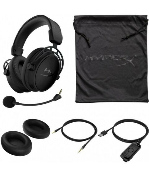 Наушники и гарнитуры: Наушники с микрофоном Kingston HyperX Cloud Alpha S Blackout черные с регулятором громкости, шнур 1.3м+2м [HX-HSCAS-BK/WW] фотографии