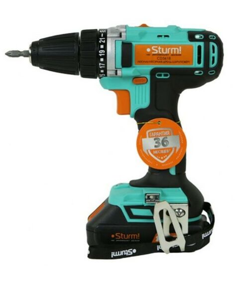 Дрели и шуруповерты: Дрель-шуруповерт аккумуляторная Sturm! CD3618 18 В, 2.0 Ач, 30 Нм фотографии