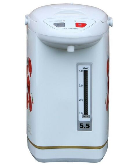 Чайники, термопоты: Термопот WILLMARK WAP-553UW белый + маки фотографии