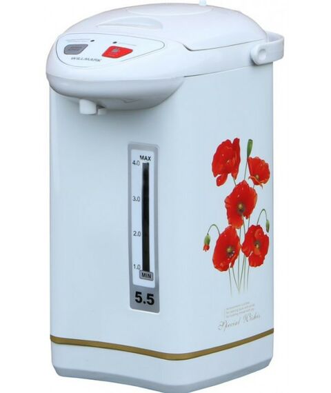 Чайники, термопоты: Термопот WILLMARK WAP-553UW белый + маки фотографии