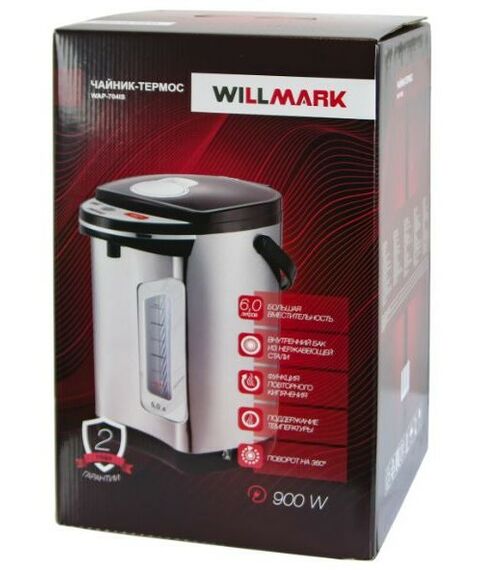 Чайники, термопоты: Термопот WILLMARK WAP-704IS черный фотографии