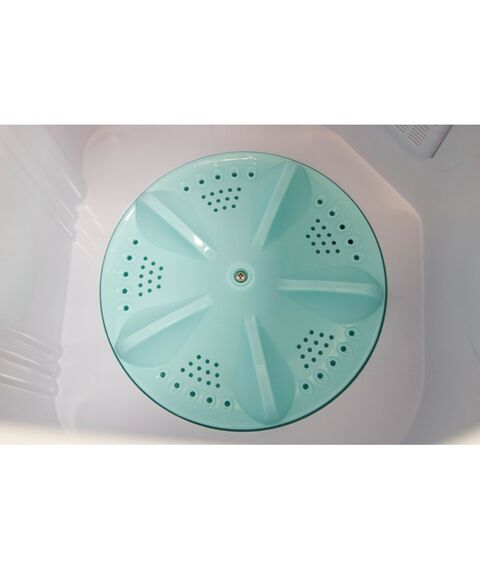 Стиральные машины: Стиральная машина WILLMARK WMS-85G полуавтомат, цвета: белое стекло - фиолетовые цветы фотографии