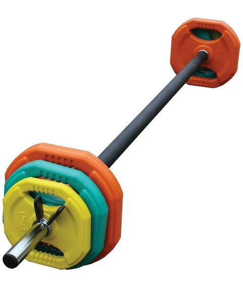 Фитнес оборудование: Штанга для аэробики PROFI-FIT 20090, обрезиненные диски (1.25 кг, 2.5 кг, 5 кг) по 2шт фотографии