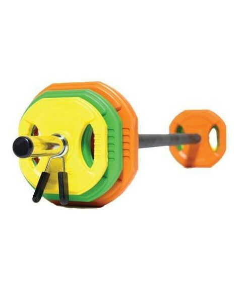 Фитнес оборудование: Штанга для аэробики PROFI-FIT 20090, обрезиненные диски (1.25 кг, 2.5 кг, 5 кг) по 2шт фотографии