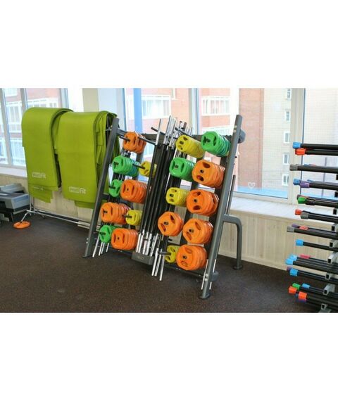 Фитнес оборудование: Штанга для аэробики PROFI-FIT 20090, обрезиненные диски (1.25 кг, 2.5 кг, 5 кг) по 2шт фотографии