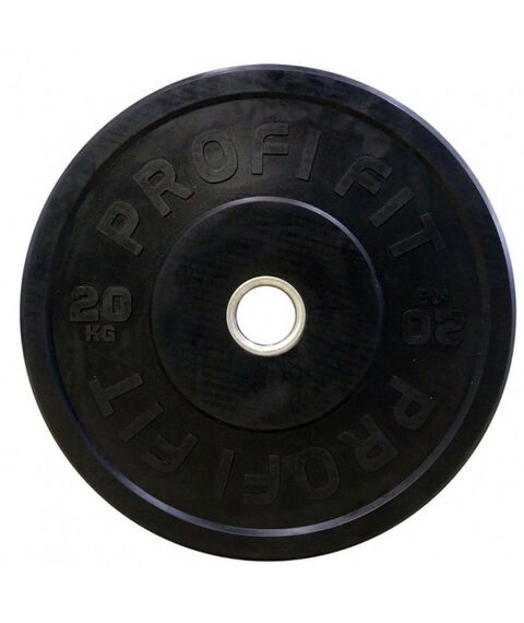 Диски d 50: Диск для штанги каучуковый PROFI-FIT D-51, 20 кг черный фотографии