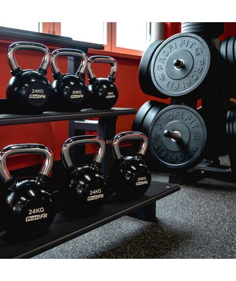 Диски d 50: Диск для штанги каучуковый PROFI-FIT D-51, 20 кг черный фотографии