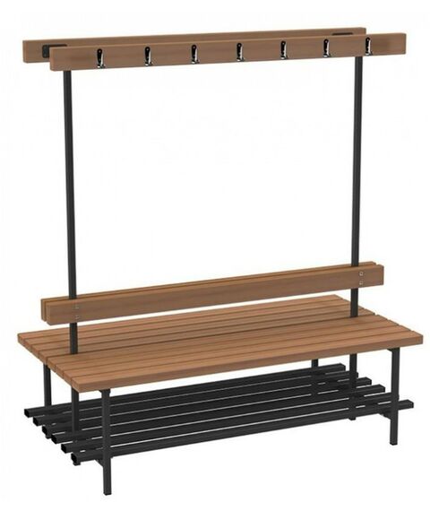 Оборудование для спортивных залов: Скамья для раздевалок ZSO 1.5 м с вешалкой, двусторонняя фотографии
