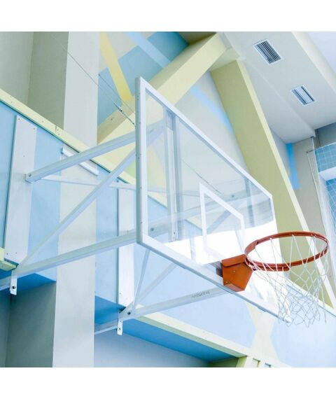 Баскетбол: Щит баскетбольный ZSO игровой 1050х1800 мм, стекло 10 мм без ударопрочной пленки фотографии