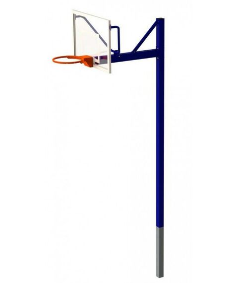 Баскетбол: Стойка баскетбольная ZSO уличная одноопорная для тренировочного щита 900х1200 мм, вынос 1200 мм фотографии