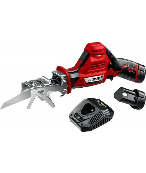 Сабельные пилы: Пила сабельная Зубр СПЛ-125-22 12В, 2 АКБ (2Ач), в коробке фотографии