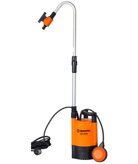 Насосы и насосные станции: Дренажный насос Вихрь ДН-400Б 400 Вт, макс. напор – 11 м, 100 л/мин, для чистой воды, диаметр пропускаемых частиц – 1 мм, 3/4" фотографии