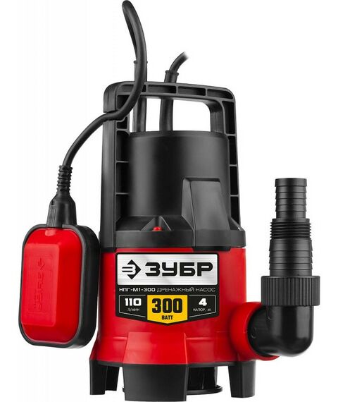 Насосы и насосные станции: Дренажный насос для грязной воды Зубр НПГ-М1-300 300 Вт фотографии