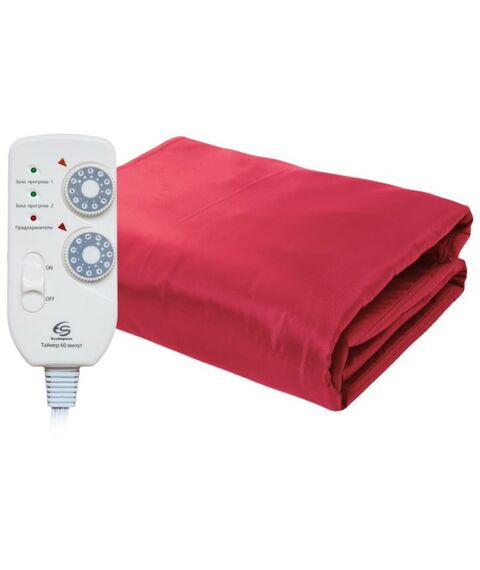 Электропростыни и одеяла: Термоодеяло электрическое двухзонное EcoSapiens TermoCapsula бордовое 220х180 см фотографии