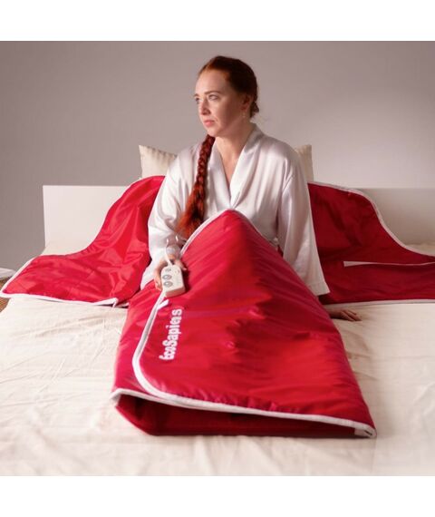 Электропростыни и одеяла: Термоодеяло электрическое двухзонное EcoSapiens TermoCapsula бордовое 220х180 см фотографии