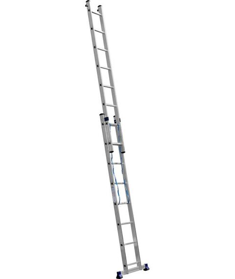 Стремянки и лестницы: Двухсекционная лестница СИБИН 38823-08 8 ступеней, со стабилизатором, алюминиевая фотографии