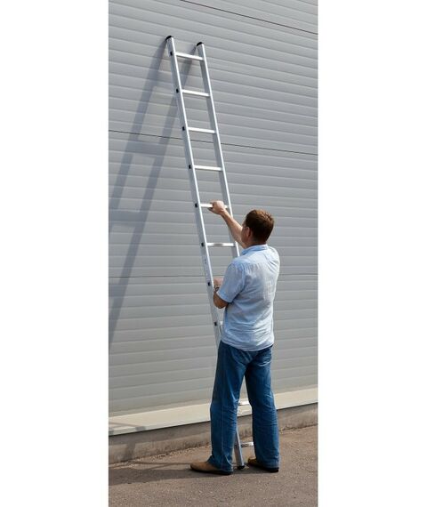 Стремянки и лестницы: Приставная лестница СИБИН 38834-11 односекционная, алюминиевая, 11 ступеней, высота 307 см фотографии