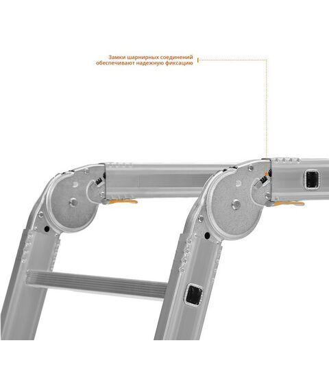 Стремянки и лестницы: Профессиональные рабочие подмости СИБИН ПРП-36 алюминиевые, 3х6х3 ступени, складные с колесами и съемной площадкой [38845] фотографии