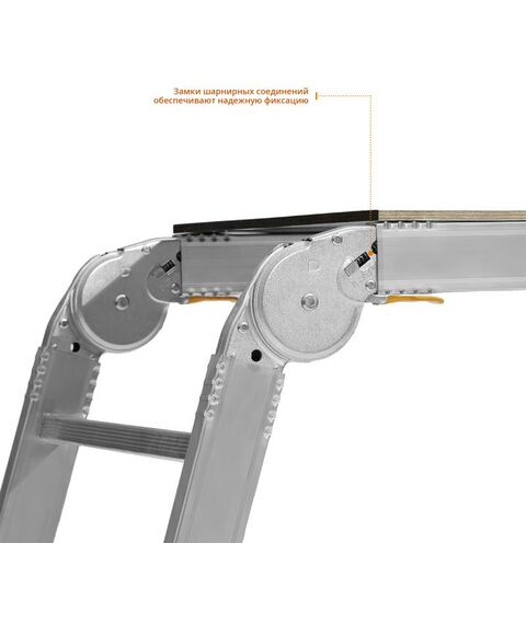 Стремянки и лестницы: Рабочие подмости СИБИН РП-36 алюминиевые, 3х6х3 ступени, складные с фиксированной площадкой [38843] фотографии