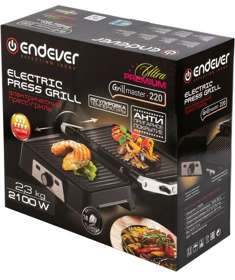 Фритюрницы, грили: Гриль электрический Endever Grillmaster 220 [80370] фотографии