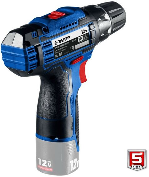 Дрели и шуруповерты: Дрель-шуруповерт Зубр Профессионал DL-121 ЗУБР 12В, без АКБ, в коробке фотографии