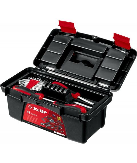 Наборы инструментов и ключи: Универсальный набор инструмента для дома Зубр Хозяин-42 42 предмета [22105] фотографии