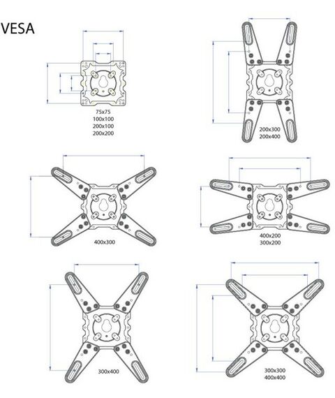 Крепеж для аудио-видео техники: Кронштейн для ТВ Kromax ATLANTIS-45 grey 22"-65", VESA 400x400 мм [20217] фотографии