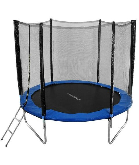 Батуты: Батут ONLITOP d=244 см с внешней защитной сеткой и лестницей, цвет синий фотографии