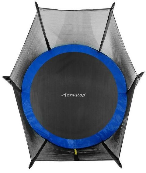Батуты: Батут ONLITOP d=244 см с внешней защитной сеткой и лестницей, цвет синий фотографии