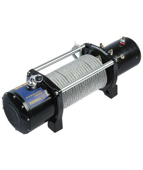 Лебедки, тали, тельферы: Лебедка электрическая TUNDRA 4.3 т (9500 lb) 12/24V, 5.5 л.с., до 9.8 м/мин, 8.3 мм х 28 м фотографии