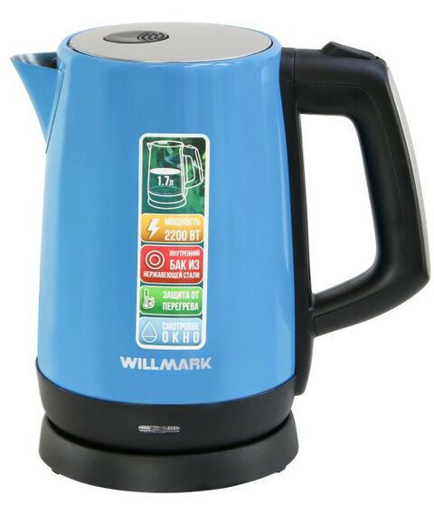 Чайники, термопоты: Чайник WILLMARK WEK-1758S голубой фотографии