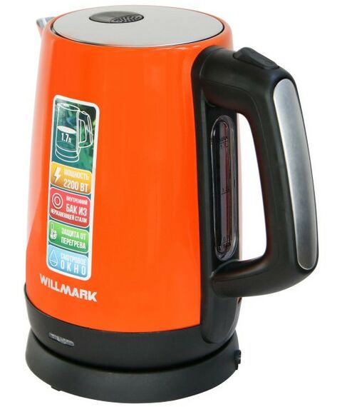 Чайники, термопоты: Чайник WILLMARK WEK-1758S оранжевый фотографии