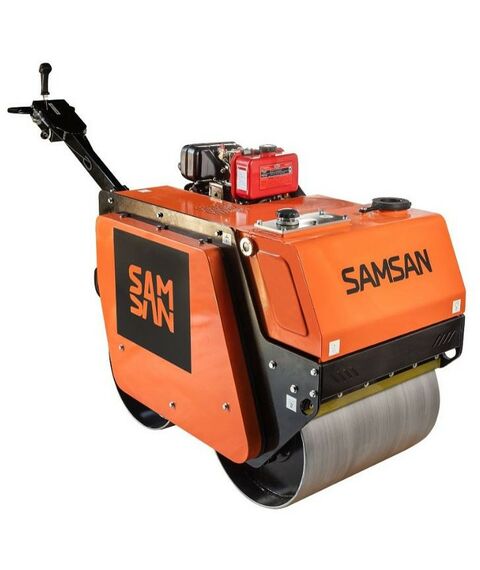 Дорожные катки: Ручной двухвальцовый дорожный каток Samsan DDR 500 Honda GX270, вес сухой 520 кг, бак для воды 30 л, ширина барабана 600 мм фотографии