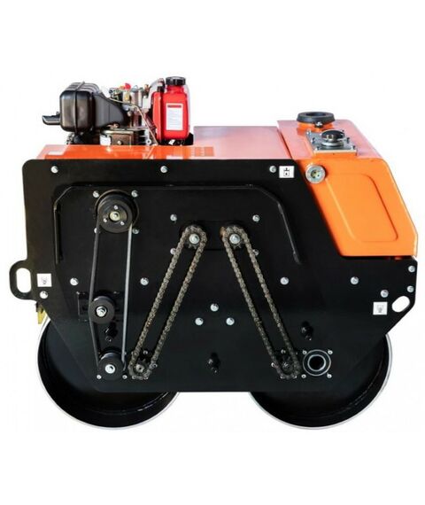 Дорожные катки: Ручной двухвальцовый дорожный каток Samsan DDR 500 Honda GX270, вес сухой 520 кг, бак для воды 30 л, ширина барабана 600 мм фотографии