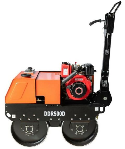 Дорожные катки: Ручной двухвальцовый дорожный каток Samsan DDR 500 Honda GX270, вес сухой 520 кг, бак для воды 30 л, ширина барабана 600 мм фотографии
