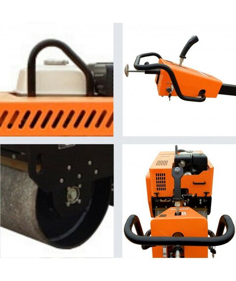 Дорожные катки: Ручной двухвальцовый дорожный каток Samsan DDR 600 Honda 390 (13 л.с.), вес сухой 545 кг, бак для воды 50 л, ширина барабана 600 мм фотографии