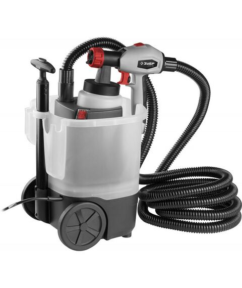 Распылители, краскопульты: Краскопульт (краскораспылитель) электрический Зубр КПЭ-750 HVLP, 0.8л, краскоперенос 0-800мл/мин, вязкость краски 100 DIN/сек, сопло 2.6мм, 750Вт фотографии