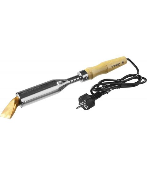 Паяльное оборудование: Паяльник Зубр Мастер 55303-300 c деревянной рукояткой, 300Вт, клин фотографии