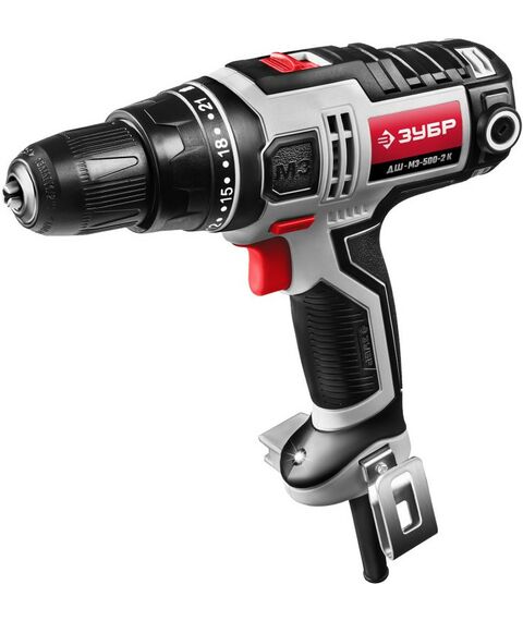 Дрели и шуруповерты: Дрель-шуруповерт сетевая Зубр Мастер ДШ-М3-500-2 К 500 Вт, 0-450/0-1800 об/мин, в кейсе фотографии