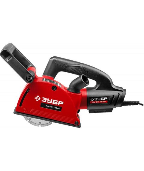 Штроборезы, бетонорезы: Штроборез (бороздодел) Зубр Мастер ЗШ-30-1200 Т макс. глубина паза 30 мм, 125 мм, пылезащита, подключение пылесоса, защита от перегрузки, 1200 Вт фотографии