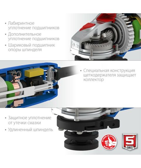 Угловые шлифмашинки (болгарки): УШМ Зубр Профессионал УШМ-П125-750 125 мм, 750 Вт фотографии