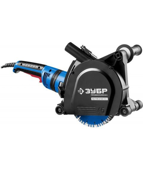 Штроборезы, бетонорезы: Штроборез (бороздодел) Зубр Профессионал ЗШ-П45-2100 ПВТК макс. глуб. 45 мм, 180 мм, подключ. пылесоса, плавный пуск, защита от перегрузки, 2100 Вт фотографии