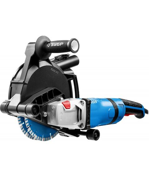 Штроборезы, бетонорезы: Штроборез (бороздодел) Зубр Профессионал ЗШ-П45-2100 ПВТК макс. глуб. 45 мм, 180 мм, подключ. пылесоса, плавный пуск, защита от перегрузки, 2100 Вт фотографии