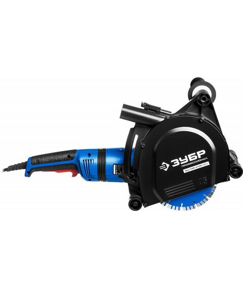 Штроборезы, бетонорезы: Штроборез (бороздодел) Зубр Профессионал ЗШ-П45-2100 ПВТК макс. глуб. 45 мм, 180 мм, подключ. пылесоса, плавный пуск, защита от перегрузки, 2100 Вт фотографии