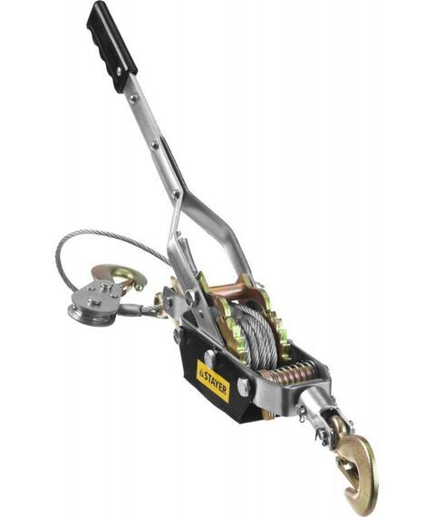 Лебедки, тали, тельферы: Лебедка STAYER MAXPull 4310-4 рычажная, тросовая, 4т/3м фотографии