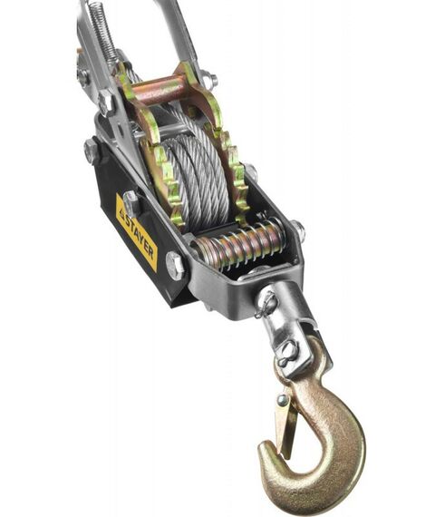 Лебедки, тали, тельферы: Лебедка STAYER MAXPull 4310-4 рычажная, тросовая, 4т/3м фотографии