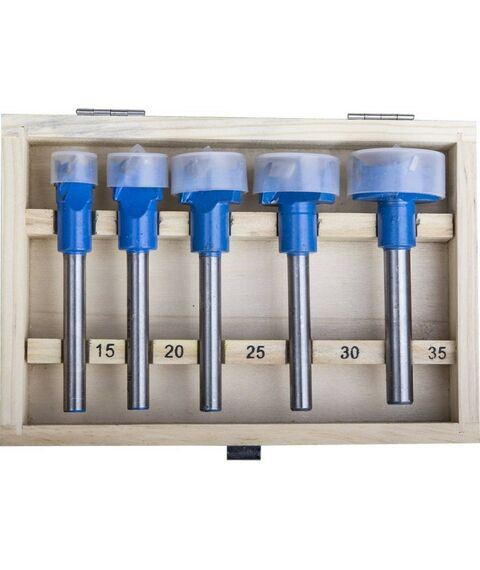 Наборы оснастки: Набор сверл форстнера композитных Зубр Композит 29945-H5 5 шт, 15-20-25-30-35мм, твердосплавные резцы фотографии