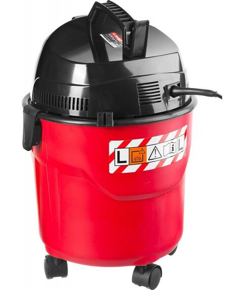 Строительные пылесосы: Пылесос хозяйственный Зубр ПУ-15-1200 М1 15 л, 1200 Вт, сухая и влажная уборка фотографии