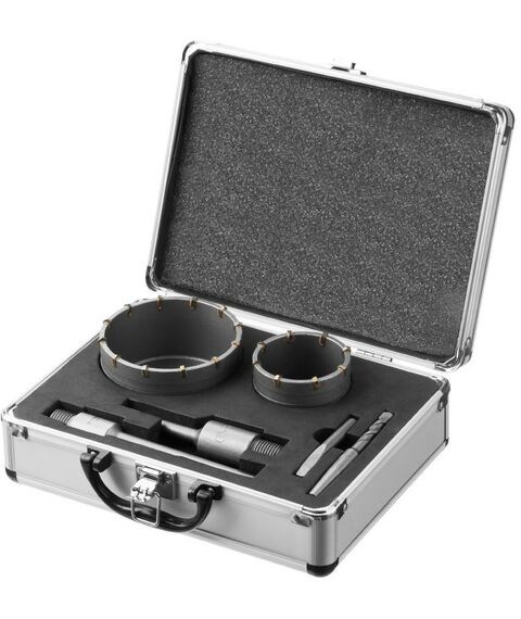 Буры, пики, коронки, сверла: Набор коронок по бетону с оснасткой Зубр Профессионал 29185-H2-2 d = 68, 100 мм, кейс фотографии