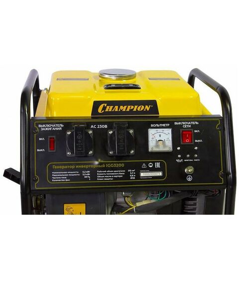 Электростанции: Электростанция бензиновая цифровая Champion IGG3200 3.2/3.5кВт, 0.56л/ч, 26кг фотографии